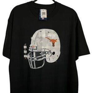 Texas Longhorn Short Sleeve T-shirt-Size L-Black-New with Tags-Logo with Helmet